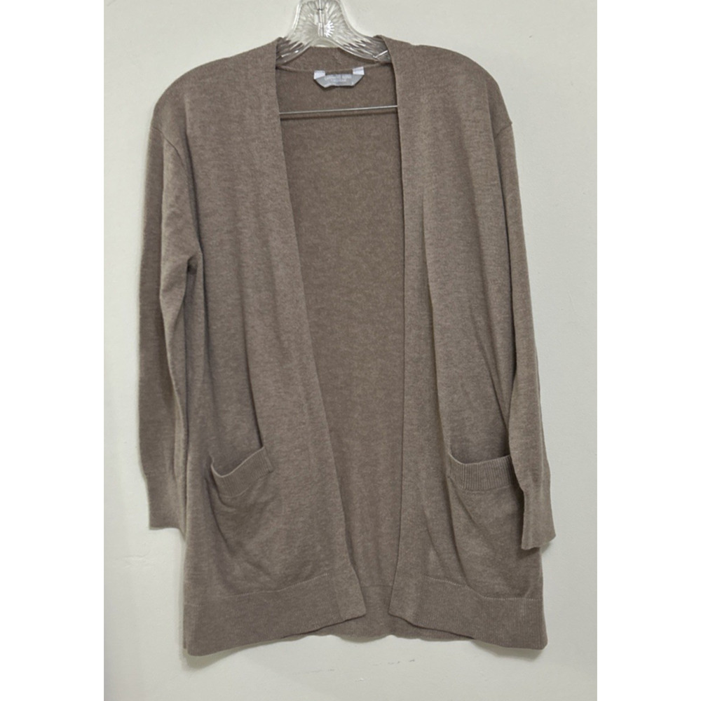 Luxury Premier Collection Sz. S Beige Cashmere Blend Open Cardigan Sweater